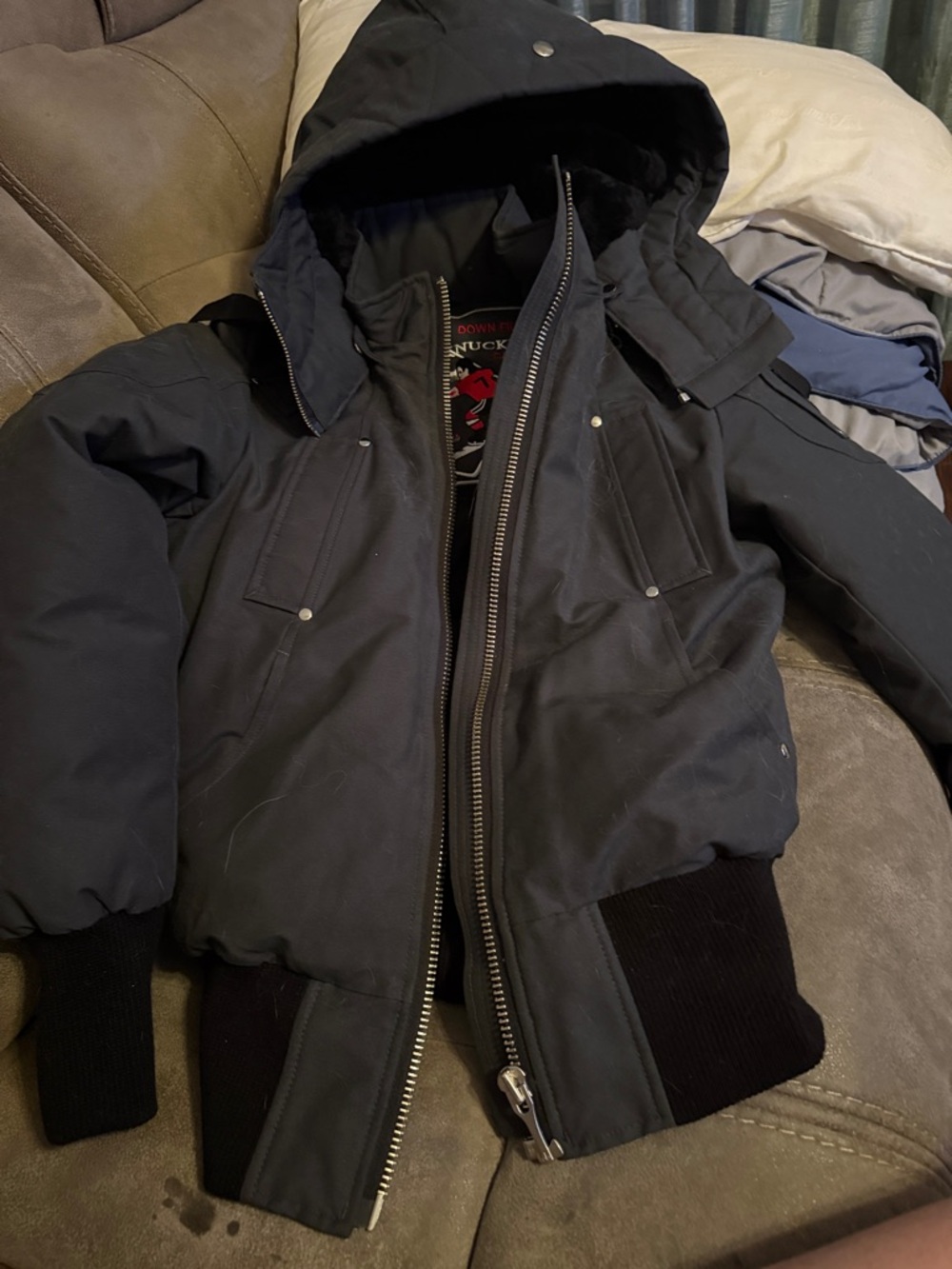 Men's Black Hooded Winter Jacket - Classic Bomber Style